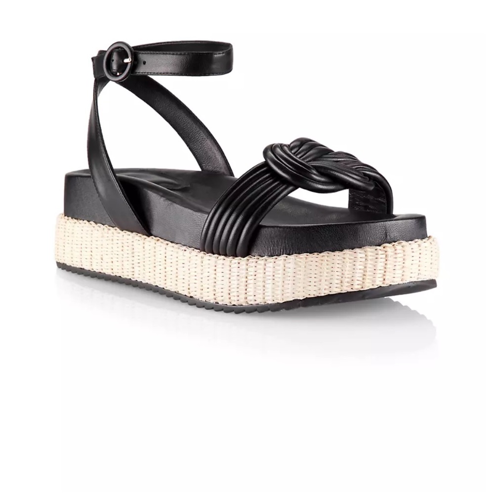 **Host pick** Alexandre Birman black leather espadrilles